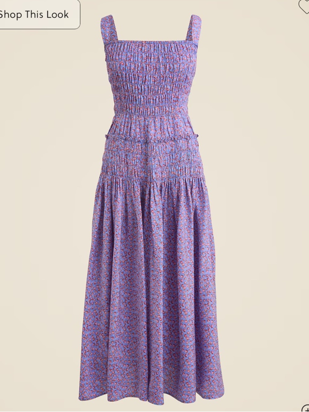 NWT J. Crew Floral Smocked Maxi Dress - Picture 2 of 8